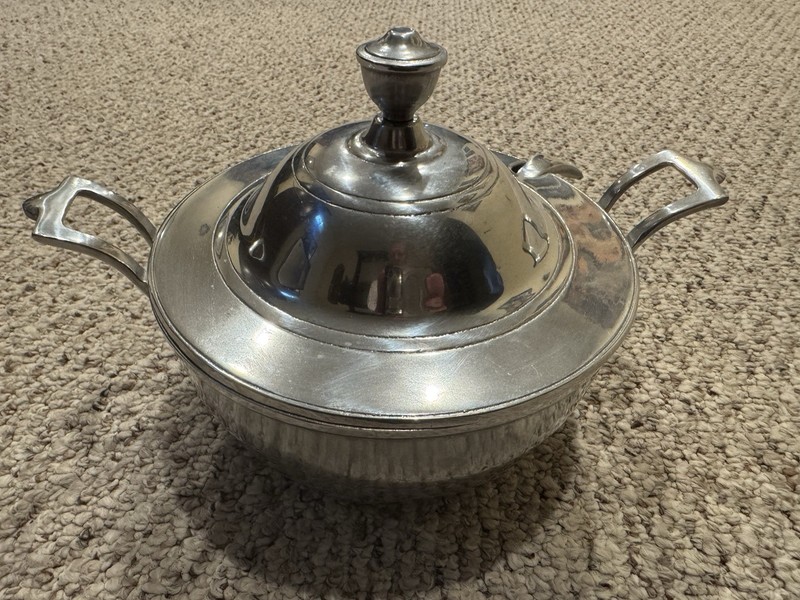 Vintage Wilton Armetale Pewter Plough Tavern Soup Tureen Lid & Ladle RWP EUC