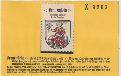 Reklamemarke Wappen von Frauenstein / Sachsen (K2241)