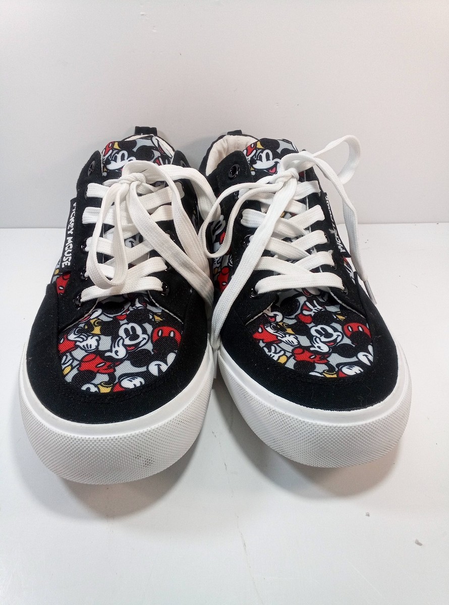 Disney Mickey Mouse Low Top Lace Up Sneakers Unisex Blck/White Red