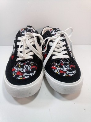 Disney Mickey Mouse Low Top Lace Up Sneakers Unisex Blck/White Red