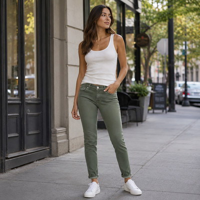 CLOSED Womens Jeans CANDIANI Denim 30 Green Slim Ankle ITALY MADE C91833-07A-17