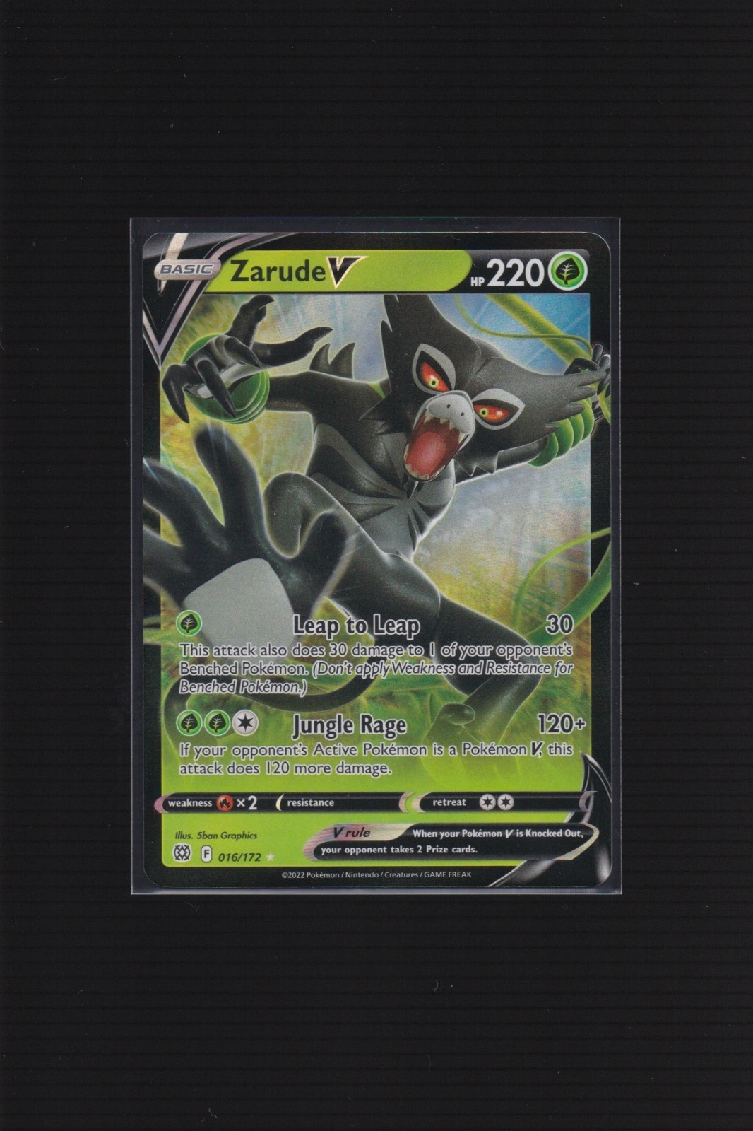 Zarude V 016/172 SWSH Brilliant Stars Ultra Rare Holo Pokemon TCG Card NM