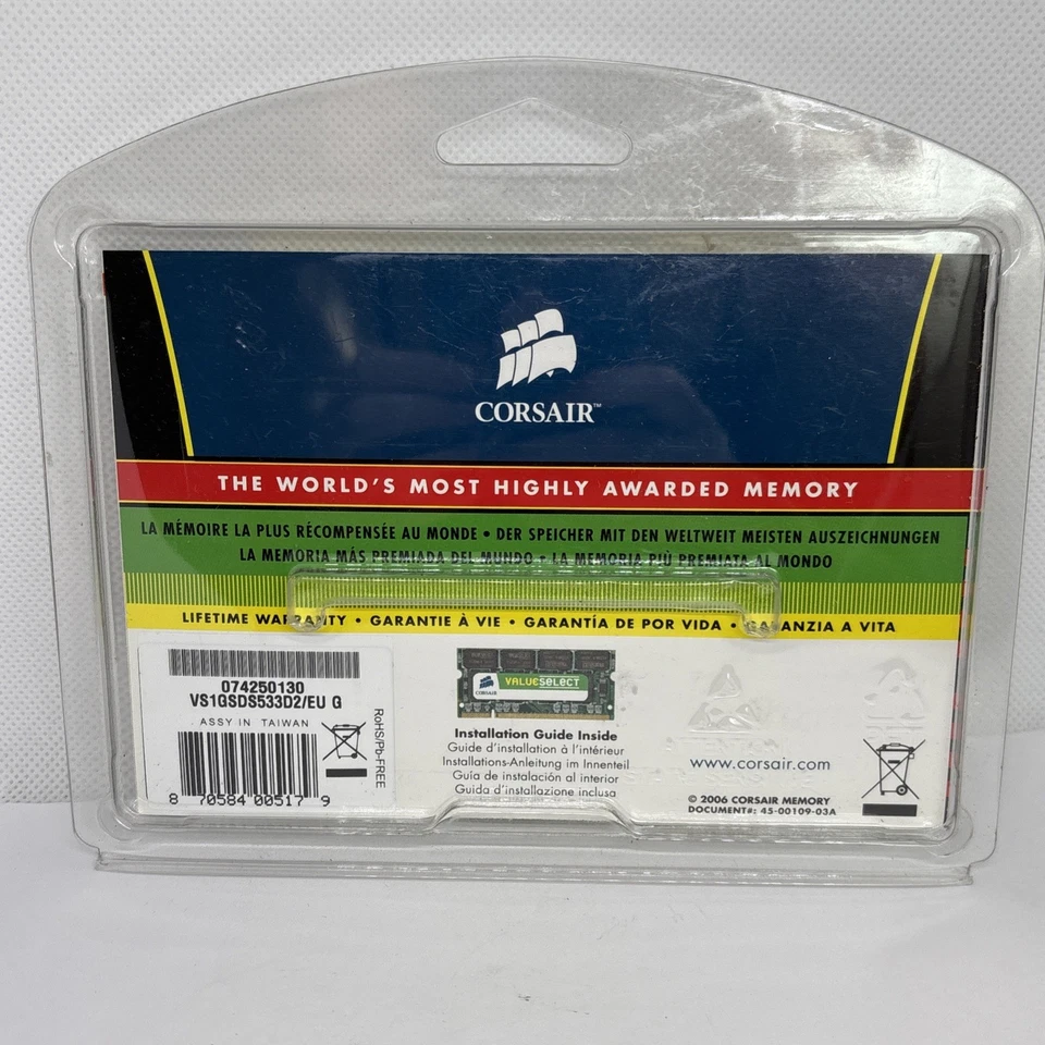 Corsair Memory 1GB DDR2 - 533MHz - PC2-4200 - Computer/Notebook Memory - Image 2 of 2