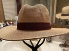 NWT BANANA REPUBLIC FACTORY STRAW FADORA RANCHER HAT TOBACCO ONE SIZE FITS MOST — photo 3