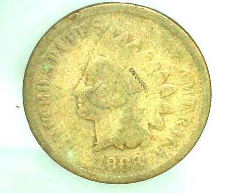 1868 Indian Head Cent G5 Details ED Golden Tone Brighter Eye Appeal