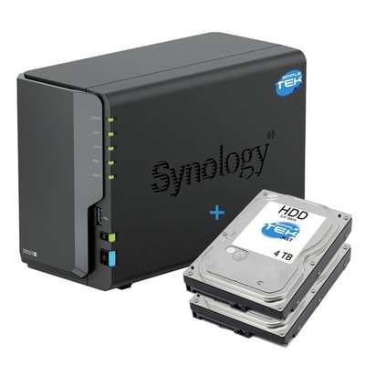 Synology DS225+ NAS 2-Bay Slot + HDD 8 TB (2x 4 TB) USB + LAN 2.5G Gigabit