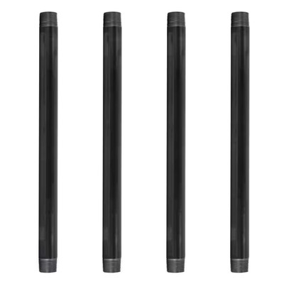 1 In. X 18 In. Black Industrial Steel Grey Plumbing Pipe (4-Pack)