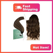 Ugeat Nano Bead Hair Extensions Brown 20 Inch