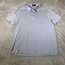 G/FORE Polo Shirt Mens Large Gray Solid Golf Performance Stretch Athletic Logo