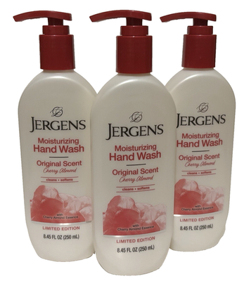 #ad Jergens Hand Wash Cherry Almond Original Scent Liquid Soap 8.45 oz Lot of 3 Pack $21.99