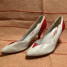 Vintage Highlights Heels Retro Costume Size 8.5 Red White