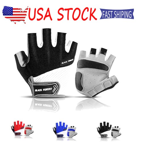 Anti-vibration Half finger Gloves Anti-slip Cycling Riding Motorcycle Men Gloves - Afbeelding 1 van 12