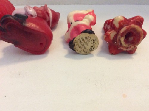 4 DE COLECCIÓN NAVIDAD PLÁSTICO SANTA CANDY SOPORTE GOMA ELFO ARRODILLADOR GURLEY VELAS - Imagen 11 de 12