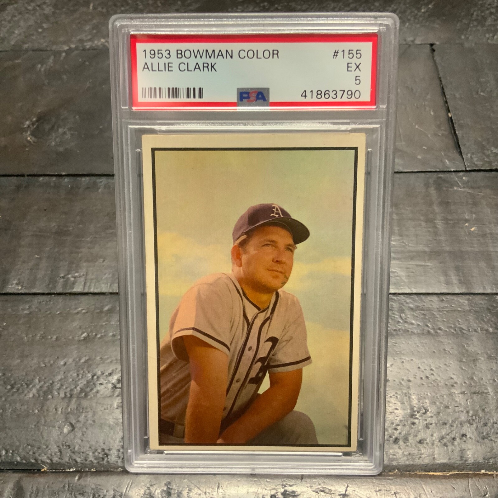 1953 Bowman Color Allie Clark #155 *Athletics* PSA 5 EX