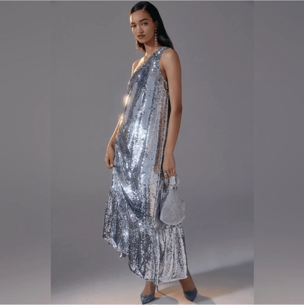 Anthropologie clearance silver dress