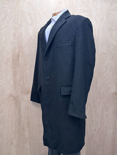 Savoy Taylors Guild Men’s Wool Cashmere Lanificio Firenze Overcoat Black 44R - Picture 2 of 12