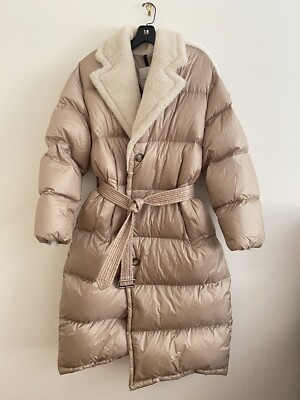 NWT Moncler Size Gourguet Shearling Puffer Down Coat Long