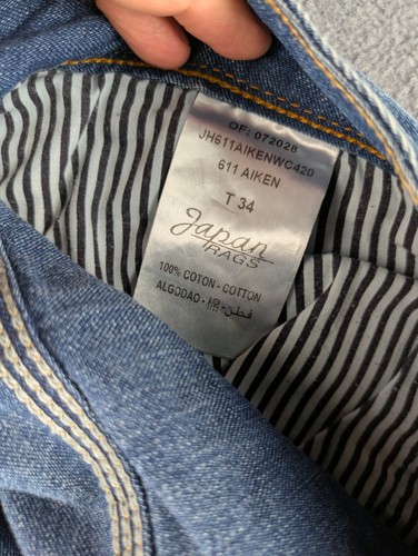 Jean Slim Japan Rags 611 Aiken L Bleu Stonewash Streetwear Hip Hop Button Fly - Imagen 14 de 15