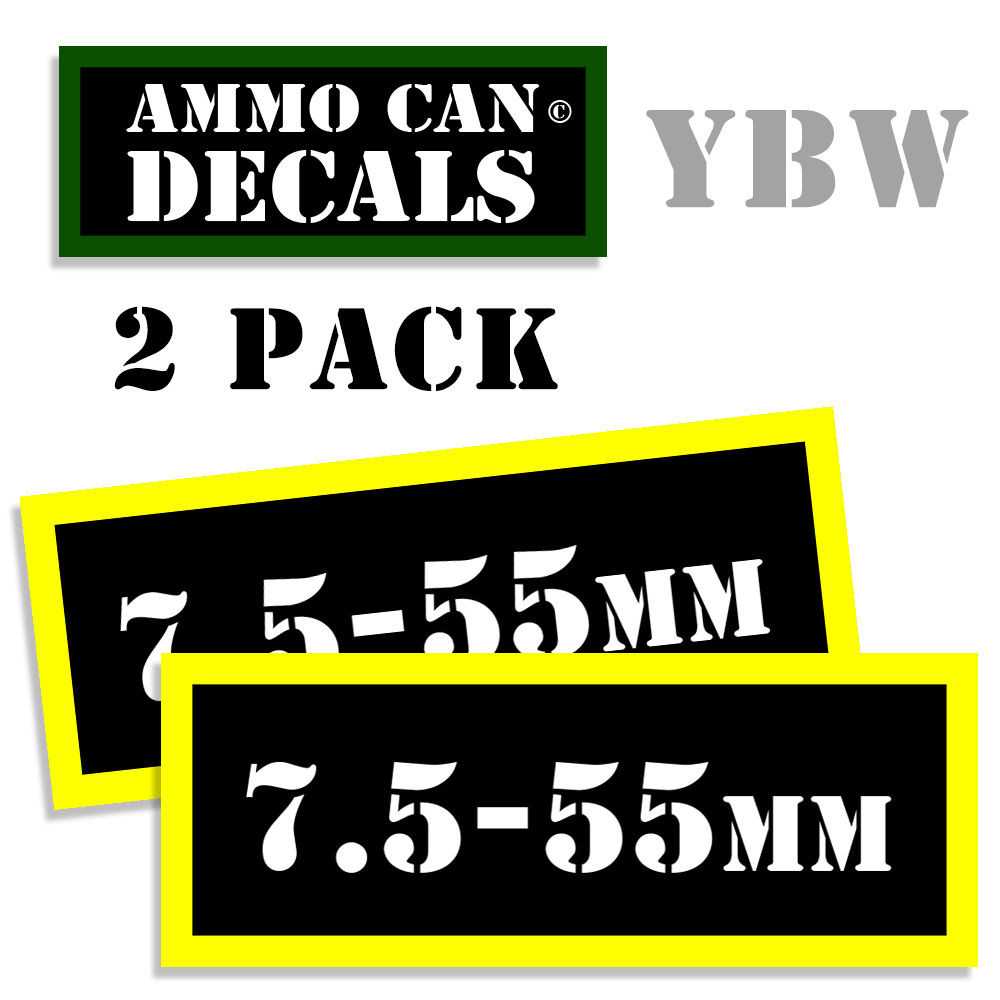 7.5x55mm Ammo Label Decals Box Stickers decals 2 Pack  3
