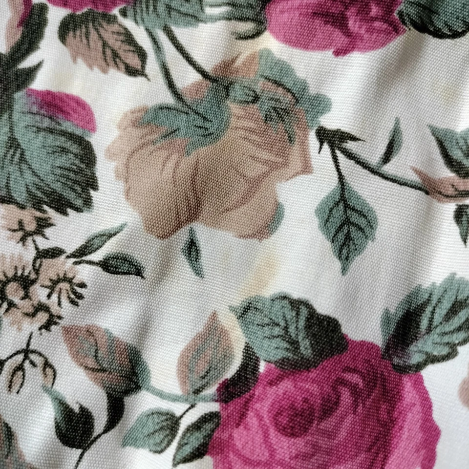 Vestido Largo Vintage Años 80 Dana Rosa Floral Manga Abullonada 6 S Bolsillos Cottagecore Foto 4 de 4