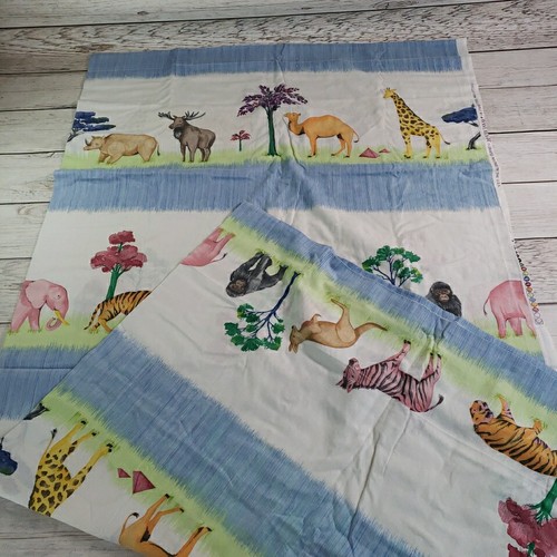 Vintage Nursery Fabric Safari Jungle Animal Print Waverly Quilting Kids Room - Picture 3 of 8