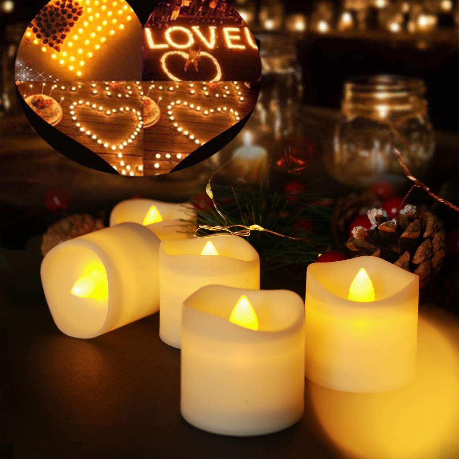 LED Candles Flameless Light Bulb Battery Operated Candle Ivory Real Wax