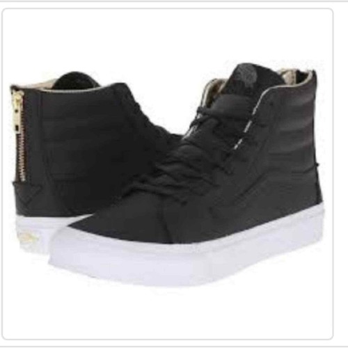 vans all black leather high tops