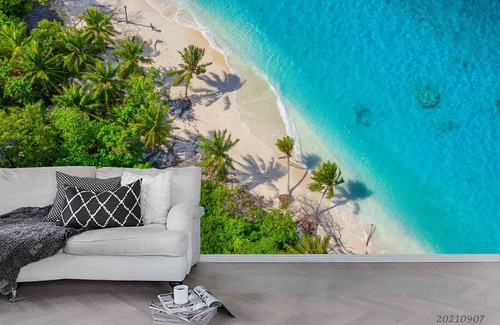 3D Sky Beach Palms Blue Self-adhesive Wallpaper Removable Wallpaper Wall Mural - Bild 8 von 76