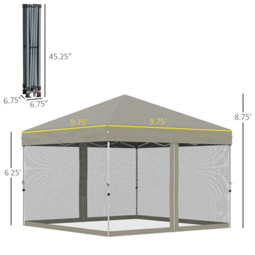 10' x 10' Pop Up Canopy Tent Beige - 第 2/7 張圖片