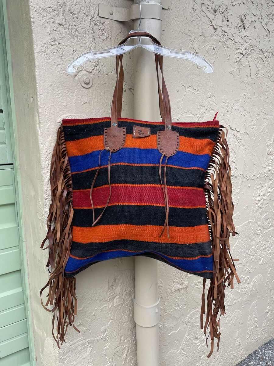 Z&L Anthropologie Multicolor Boho Striped Fringe Tote Bag Z&L Anthropologie Multicolor Boho Striped Fringe Tote Bag