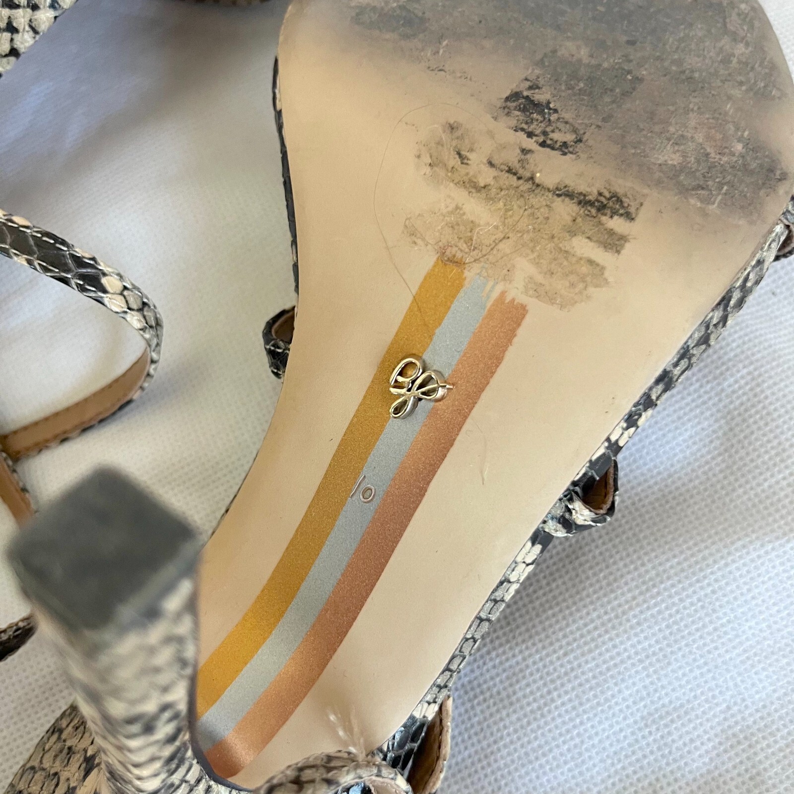 Sam Edelman Grey/Black Python Skin Anke Strap San… - image 8