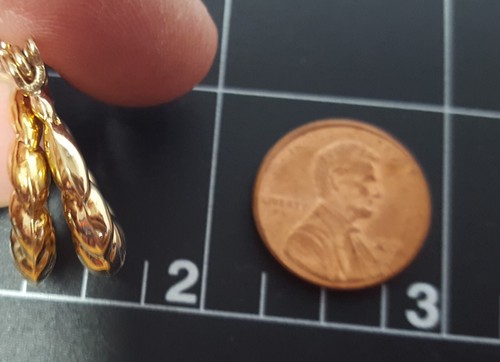 Orecchini a cerchio gamberetti vermeil argento sterling oro con cerniera pali leva 925 GT 3/4" - Foto 12 di 21