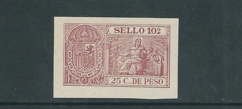 a PHILIPPINES 1898/99 REVENUE stamp 25c UNUSED never hinged toned