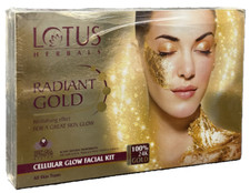 LOTUS HERBALS RADIANT 100 24k GOLD Cellular Glow Facial Kit