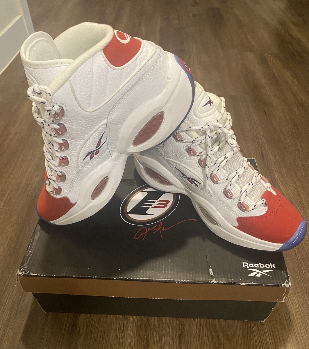 Sneakers Red Toe Iverson Reebok Question Red And White Iverson&