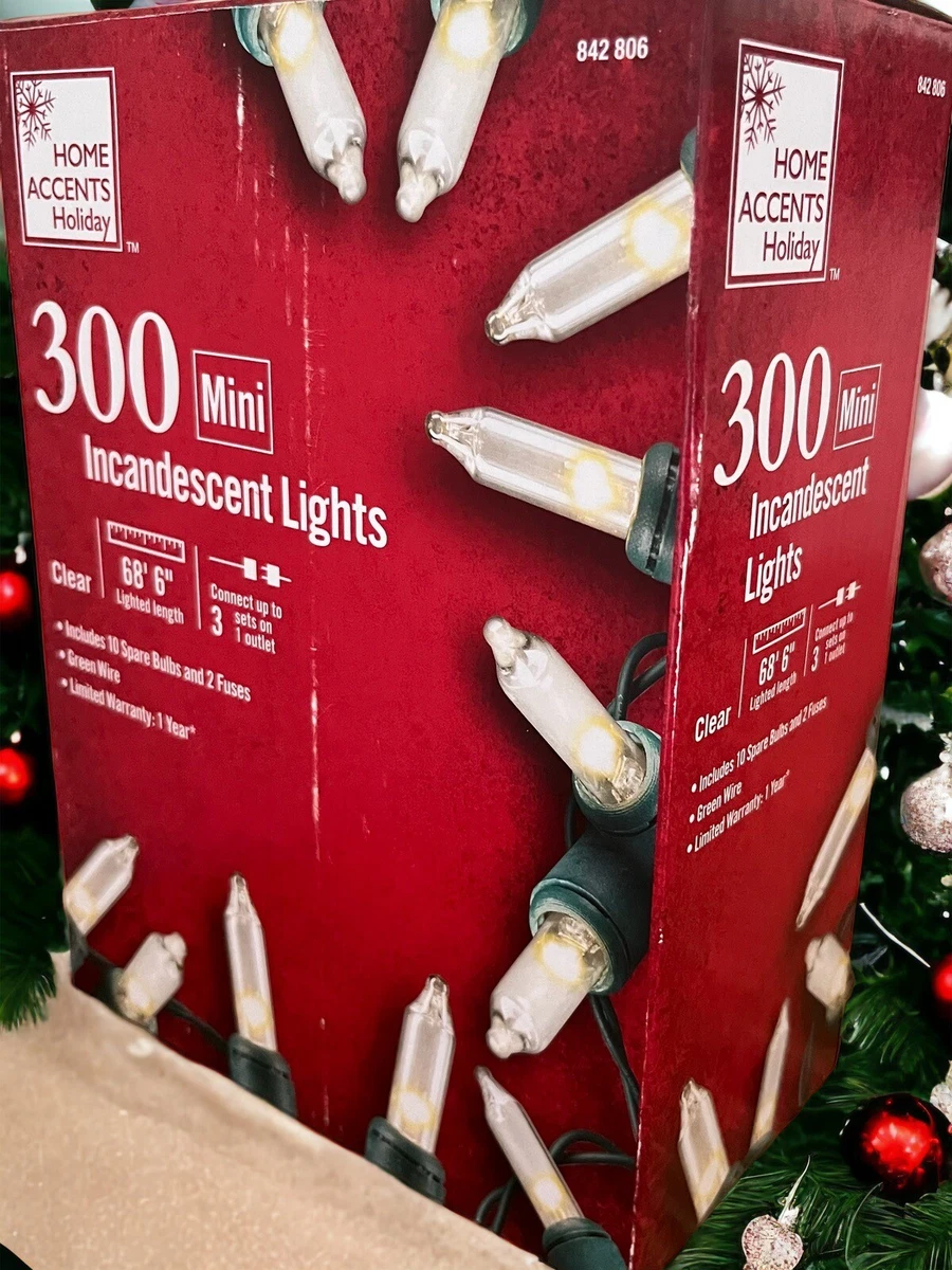Home Accents Holiday 300 Clear Incandescent Mini Lights