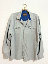 Howler Brothers Cotton Western Snap Front Taupe Gray Men  s Size XL READ