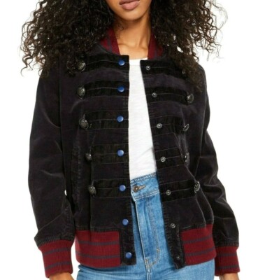 Free People Atlas Cord Bomber Jacket Corduroy Military