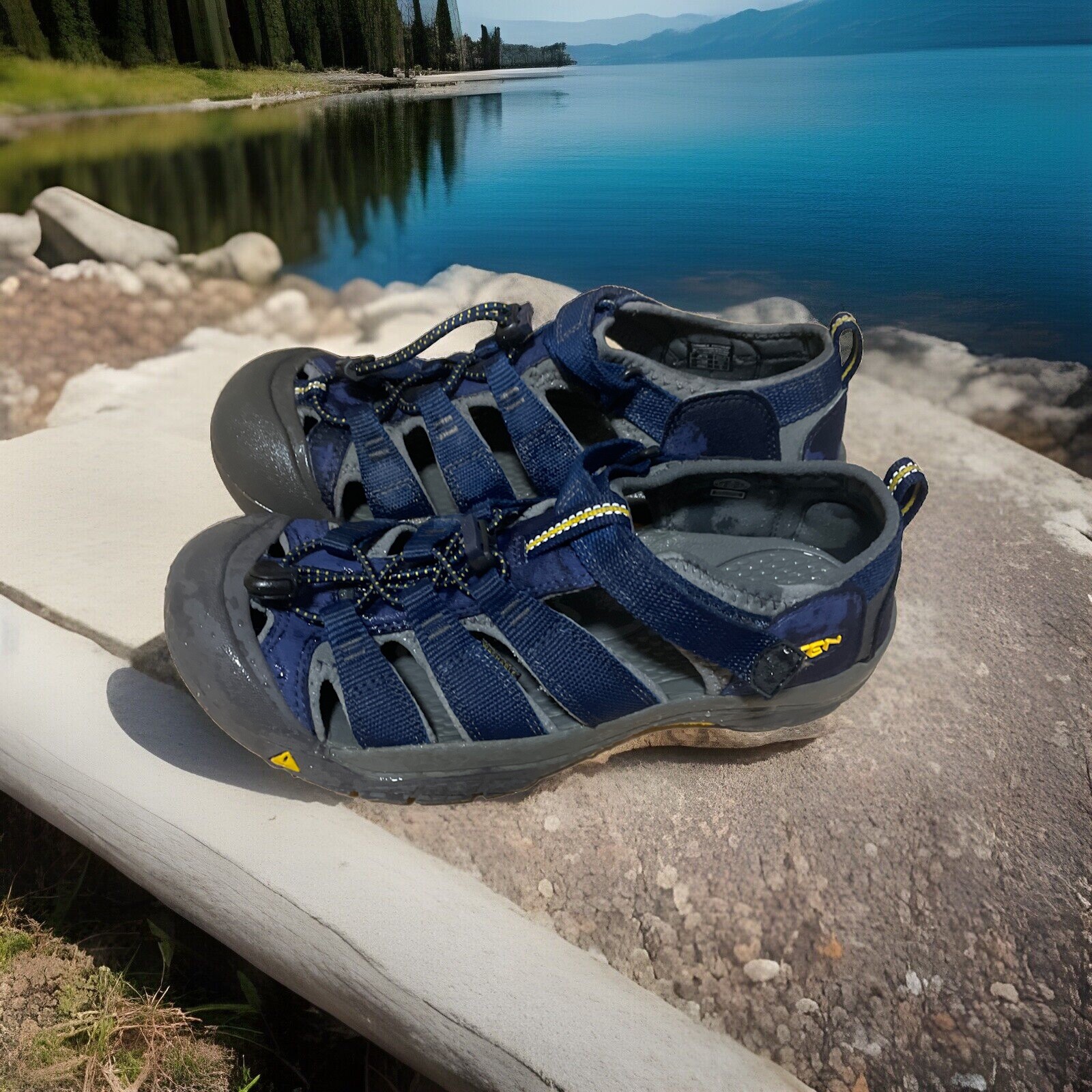 Sandali scarpe impermeabili sportivi blu navy grigio Keen Newport taglia 6 ragazzo ragazzo