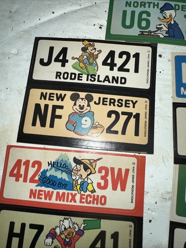 14 Vintage Disney Wonder Bread License Plate Stickers 1976 - Picture 7 of 8