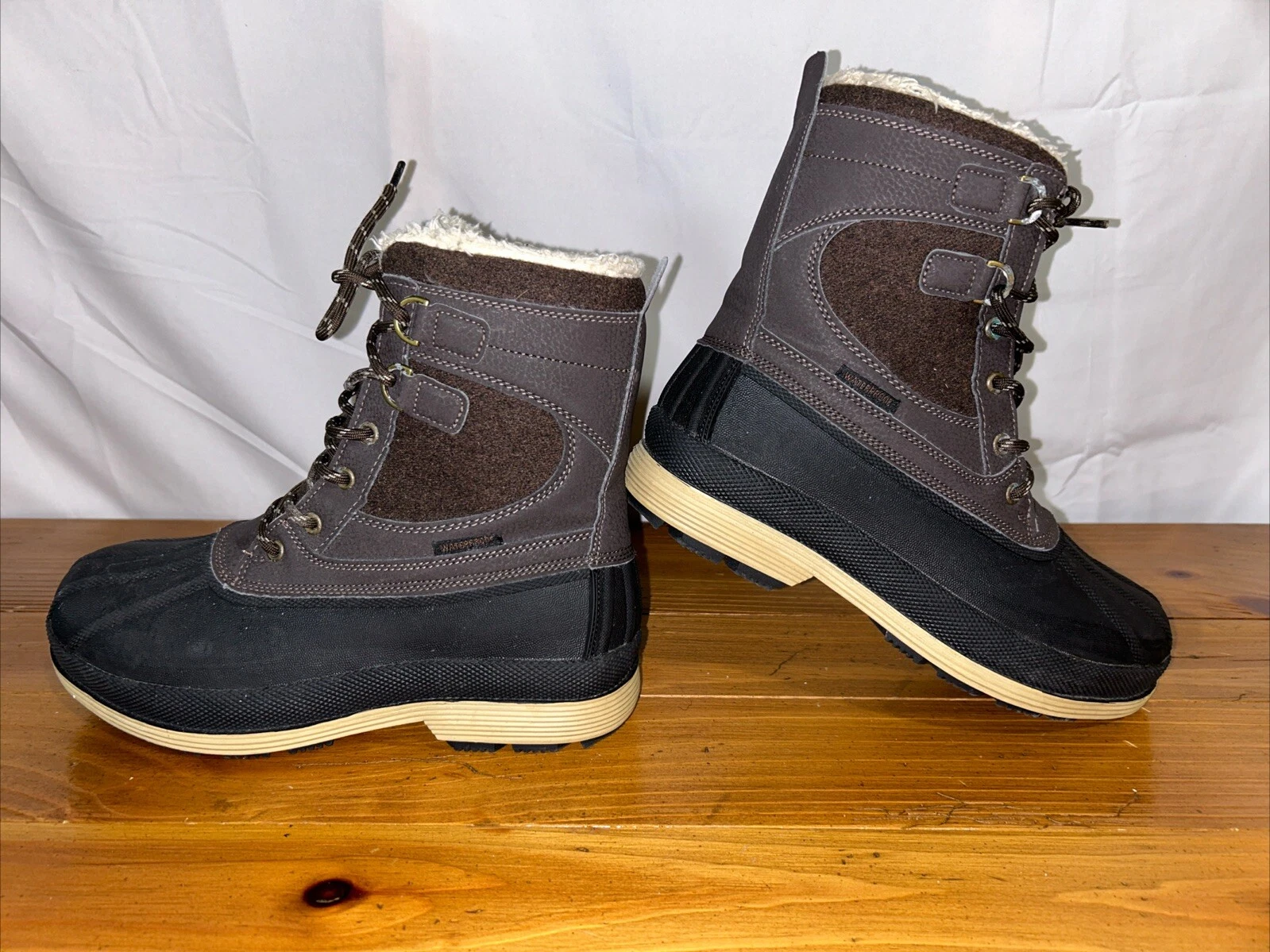 Nortiv 8 Boots Mens SZ 8 Avenue Winter Duck Insulated Waterproof Black/Brown