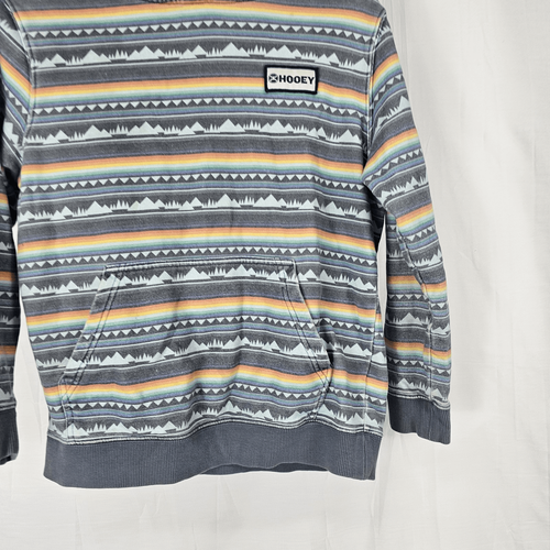 Hooey Aztec Printed Western Wear Hoodie Youth Size Medium Gray Multicolor - Picture 2 of 6