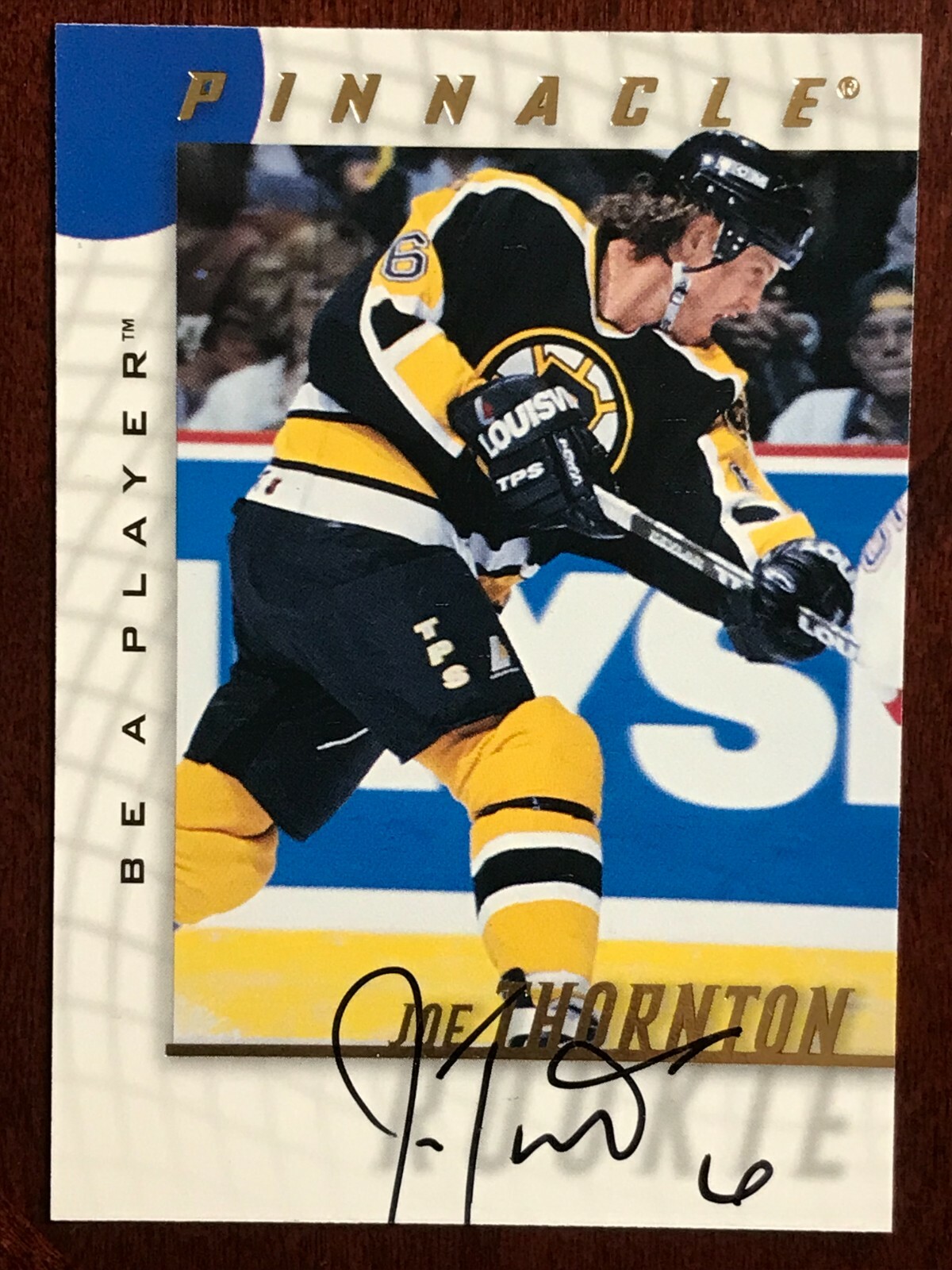 NICE 1997-98 PINNACLE BE A PLAYER HOCKEY JOE THORNTON AUTOGRAPH ROOKIE CARD #232