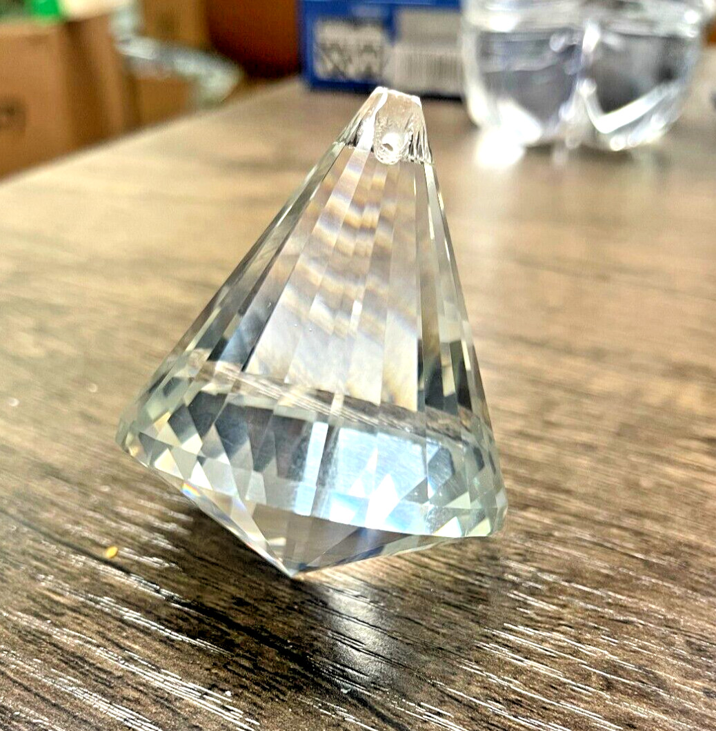 3 PCs Conical shape Clear Faceted Sphere CRYSTAL Sun Catcher Rainbow Prism