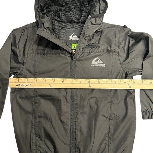 Quiksilver Boy's Black Charcoal Overcast Windbreaker Jacket Kid's Size 4 NWT - Picture 6 of 12