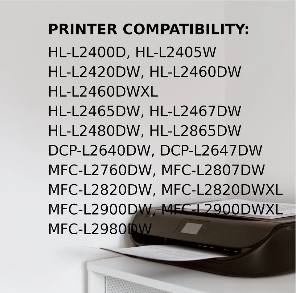 TN830XL Toner Cartridge DR830 Drum for Brother HL-L2420 DCP-L2647DW MFC-L2760DW - Image 2 of 2