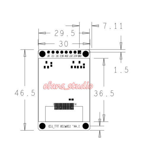 1.44 inch Full Color 128x160 SPI TFT LCD Module Didplay Screen Panel for Arduino - Picture 6 of 6
