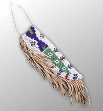 Native American Sioux Style Indian Beaded Leather Knife Sheath  SP021