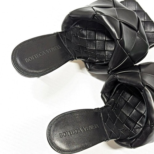 Bottega Veneta Lido Women's Woven Heel Sandals Nero Size 35 IT (MSRP $1,500) - Picture 6 of 10