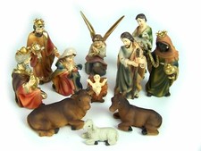 Krippenfiguren Set 11 Teile, Polyresin, 9 cm, Markuskrippe, mit Krippentieren